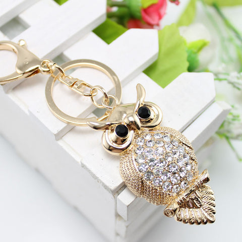 Crystal Owl Keychain