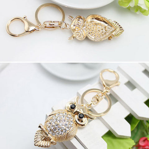 Crystal Owl Keychain