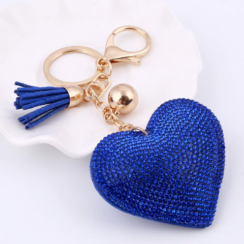 Rhinestone Heart  Keychain