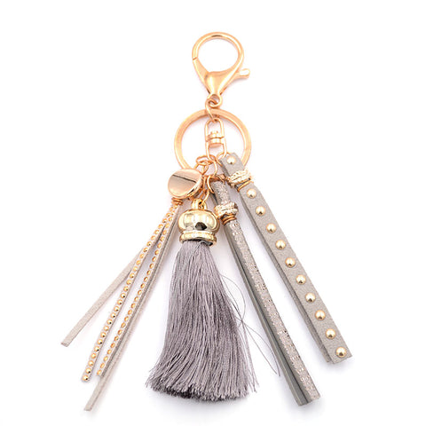 Leather Tassel Keychain