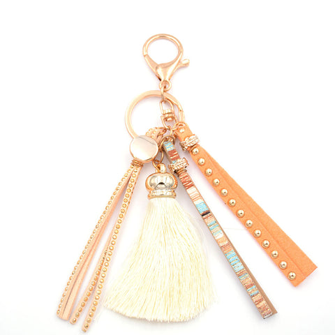 Leather Tassel Keychain
