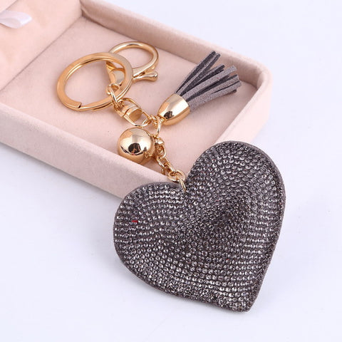 Rhinestone Heart  Keychain